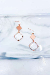 Rose gold diamond crystal dangle earrings