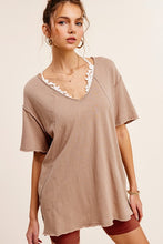 Load image into Gallery viewer, Summer essentials v neck pocket tee in Taupe