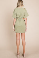 Load image into Gallery viewer, Sage green cut out dress with pockets