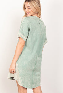 You’re every day not so basic tee shirt dress - sage