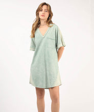 Load image into Gallery viewer, You’re every day not so basic tee shirt dress - sage