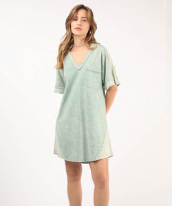 You’re every day not so basic tee shirt dress - sage