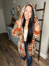 Load image into Gallery viewer, Softest oversized hoodie jacket in rust mix