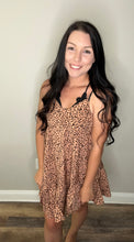 Load image into Gallery viewer, Blush and black leopard cami dress
