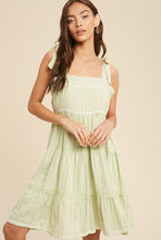 Load image into Gallery viewer, Floral tie strap dress - green tea