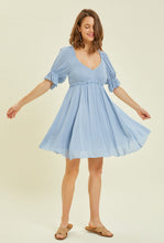 Load image into Gallery viewer, Sweet heart neck swing dress - Powder Blue