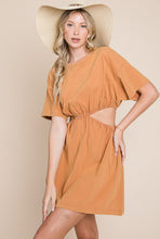 Load image into Gallery viewer, Pumpkin colored cut out dress with pockets