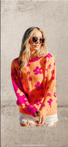 Spring is in the air floral pattern sweater