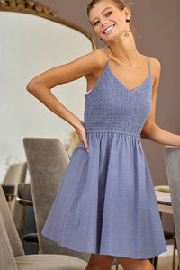 Eyelet ash blue dress