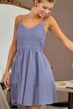Load image into Gallery viewer, Eyelet ash blue dress