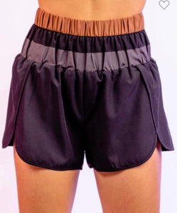 Color block active shorts - black