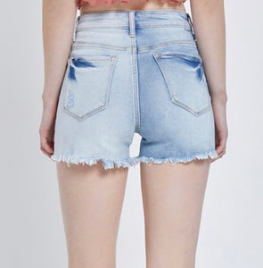 Two toned high rise shorts