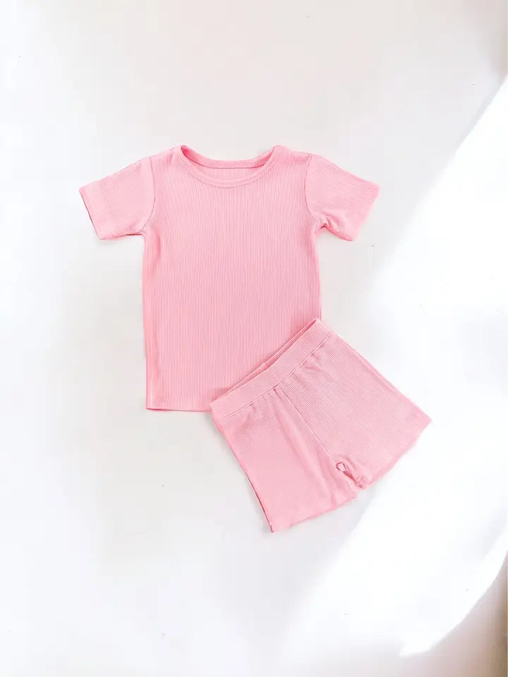 Bubble Gum Pink ribbed bamboo S&PS