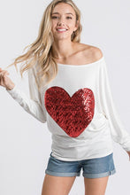 Load image into Gallery viewer, Ivory heart off the shoulder L/s