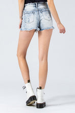 Load image into Gallery viewer, High rise frayed waistband hemmed shorts -