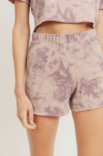 Mauve ty dye shorts