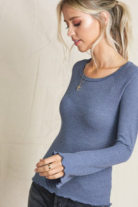 Navy thermal bell sleeve