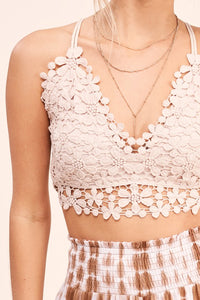 Romantic crochet bralettle In NUDE & BLACK