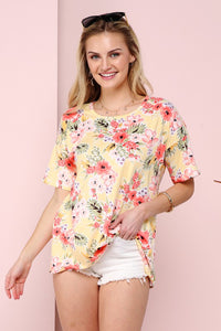 Round Neck Butter Soft Floral Top