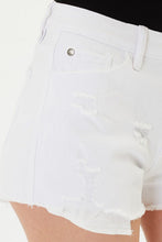 Load image into Gallery viewer, Nature Denim: White distressed shorts