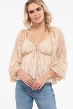 Load image into Gallery viewer, Mustard gingham peasant top