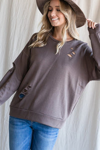 Mocha ripped pull over