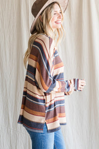 Taupe/ Navy stripped L/s