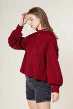 Load image into Gallery viewer, Wine cable knit top
