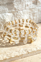 Load image into Gallery viewer, Multi Stranded Glass Bracelet in Clear &amp; Grey