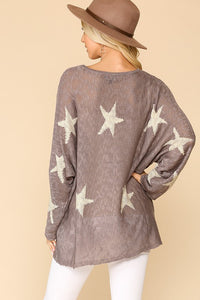 Taupe star sweater