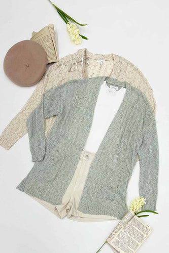 Knit Cardigans in Sage & Oatmeal