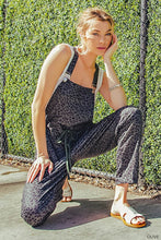 Load image into Gallery viewer, Grey leopard French terry overalls