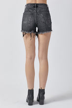 Load image into Gallery viewer, Black high rise distressed shorts - Risen