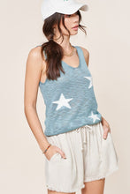 Load image into Gallery viewer, Blue star knit tank