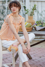 Load image into Gallery viewer, Orange gingham tank
