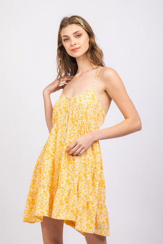 Yellow daisy swing dress