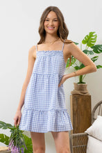 Load image into Gallery viewer, Sky blue Gingham dress