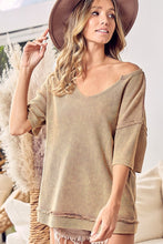Load image into Gallery viewer, Mineral washed thermal top - in camel