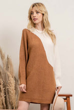 Load image into Gallery viewer, Camel &amp; Ivory sweater dress