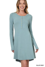 Load image into Gallery viewer, Butter soft button-down dress - Blue Grey