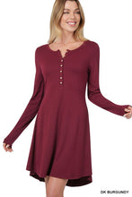 Load image into Gallery viewer, Butter soft button-down dress - drk burgundy