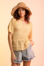 Load image into Gallery viewer, Soild waffle knit cozy top in honey