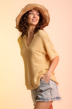Load image into Gallery viewer, Soild waffle knit cozy top in honey