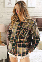 Load image into Gallery viewer, Vintage bleached navy flannel shacket - olive