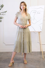 Load image into Gallery viewer, Olive button down midi dress