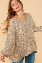 Load image into Gallery viewer, V neck leopard baby doll top
