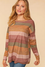 Load image into Gallery viewer, Carmel / Rust striped long sleeve