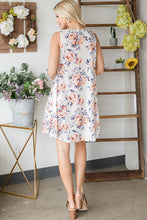 Load image into Gallery viewer, Ivory- Floral Cage Neck Tank Mini Dress