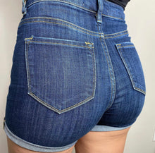 Load image into Gallery viewer, Best selling ** Kancan -High rise dark wash roll up shorts