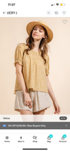 Load image into Gallery viewer, Yellow printed puff sleeve blouse